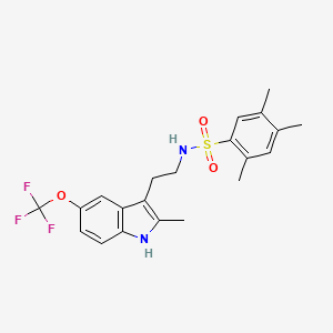 molecular formula C21H23F3N2O3S B3503127 2,4,5-trimethyl-N-{2-[2-methyl-5-(trifluoromethoxy)-1H-indol-3-yl]ethyl}benzenesulfonamide 