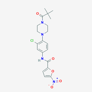 molecular formula C20H23ClN4O5 B350313 N-{3-chloro-4-[4-(2,2-dimethylpropanoyl)piperazin-1-yl]phenyl}-5-nitrofuran-2-carboxamide CAS No. 898117-96-9