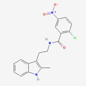molecular formula C18H16ClN3O3 B3503137 2-chloro-N-[2-(2-methyl-1H-indol-3-yl)ethyl]-5-nitrobenzamide 