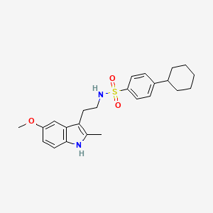 molecular formula C24H30N2O3S B3503141 4-cyclohexyl-N-[2-(5-methoxy-2-methyl-1H-indol-3-yl)ethyl]benzenesulfonamide 