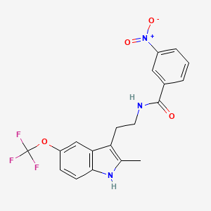 molecular formula C19H16F3N3O4 B3503144 N-{2-[2-methyl-5-(trifluoromethoxy)-1H-indol-3-yl]ethyl}-3-nitrobenzamide 