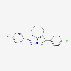 4-(4-chlorophenyl)-1-(4-methylphenyl)-5,6,7,8-tetrahydro-2,2a,8a-triazacyclopenta[cd]azulene