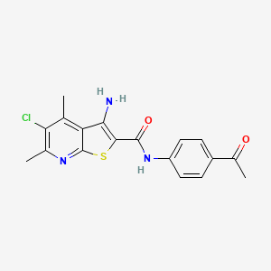 N-(4-acetylphenyl)-3-amino-5-chloro-4,6-dimethylthieno[2,3-b]pyridine-2-carboxamide