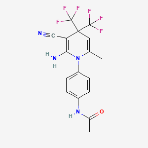 molecular formula C17H14F6N4O B3503210 N-{4-[2-amino-3-cyano-6-methyl-4,4-bis(trifluoromethyl)-1(4H)-pyridinyl]phenyl}acetamide 