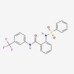 molecular formula C20H15F3N2O3S B3503213 2-[(phenylsulfonyl)amino]-N-[3-(trifluoromethyl)phenyl]benzamide 