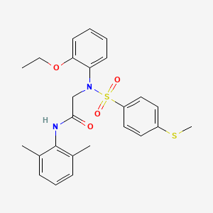 molecular formula C25H28N2O4S2 B3503215 N~1~-(2,6-dimethylphenyl)-N~2~-(2-ethoxyphenyl)-N~2~-{[4-(methylthio)phenyl]sulfonyl}glycinamide 