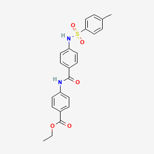 molecular formula C23H22N2O5S B3503239 ethyl 4-[(4-{[(4-methylphenyl)sulfonyl]amino}benzoyl)amino]benzoate 