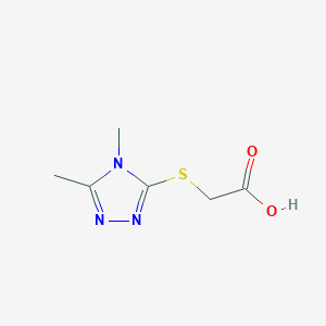 molecular formula C6H9N3O2S B350324 (4,5-Dimethyl-4H-[1,2,4]triazol-3-ylsulfanyl)-acetic acid CAS No. 15834-57-8
