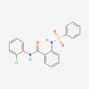 molecular formula C19H15ClN2O3S B3503254 N-(2-chlorophenyl)-2-[(phenylsulfonyl)amino]benzamide 