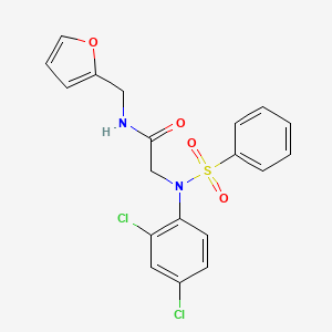molecular formula C19H16Cl2N2O4S B3503256 N~2~-(2,4-dichlorophenyl)-N~1~-(2-furylmethyl)-N~2~-(phenylsulfonyl)glycinamide 