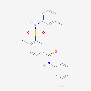 molecular formula C22H21BrN2O3S B3503263 N-(3-bromophenyl)-3-{[(2,3-dimethylphenyl)amino]sulfonyl}-4-methylbenzamide 