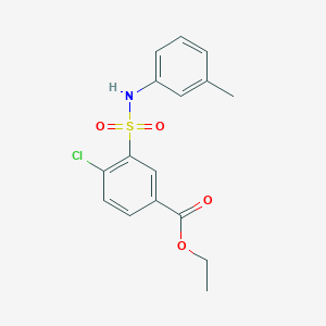 molecular formula C16H16ClNO4S B3503267 ethyl 4-chloro-3-{[(3-methylphenyl)amino]sulfonyl}benzoate 