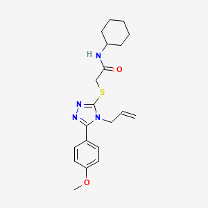 molecular formula C20H26N4O2S B3503269 2-{[4-allyl-5-(4-methoxyphenyl)-4H-1,2,4-triazol-3-yl]thio}-N-cyclohexylacetamide 