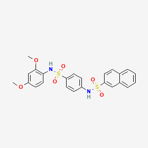molecular formula C24H22N2O6S2 B3503274 N-(4-{[(2,4-dimethoxyphenyl)amino]sulfonyl}phenyl)-2-naphthalenesulfonamide 