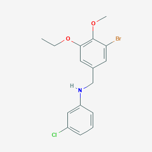 molecular formula C16H17BrClNO2 B3503297 (3-bromo-5-ethoxy-4-methoxybenzyl)(3-chlorophenyl)amine 