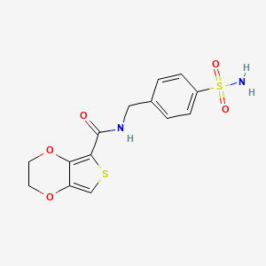 molecular formula C14H14N2O5S2 B3503304 N-[4-(aminosulfonyl)benzyl]-2,3-dihydrothieno[3,4-b][1,4]dioxine-5-carboxamide 