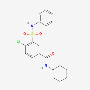 molecular formula C19H21ClN2O3S B3503312 3-(anilinosulfonyl)-4-chloro-N-cyclohexylbenzamide 