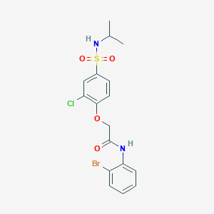 molecular formula C17H18BrClN2O4S B3503318 N-(2-bromophenyl)-2-{2-chloro-4-[(isopropylamino)sulfonyl]phenoxy}acetamide 