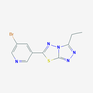 molecular formula C10H8BrN5S B350333 6-(5-Bromo-3-pyridinyl)-3-ethyl[1,2,4]triazolo[3,4-b][1,3,4]thiadiazole CAS No. 929868-22-4