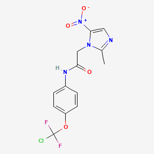 molecular formula C13H11ClF2N4O4 B3503331 N-{4-[chloro(difluoro)methoxy]phenyl}-2-(2-methyl-5-nitro-1H-imidazol-1-yl)acetamide 