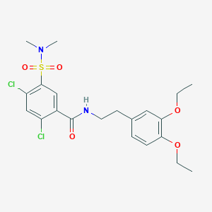 molecular formula C21H26Cl2N2O5S B3503337 2,4-dichloro-N-[2-(3,4-diethoxyphenyl)ethyl]-5-[(dimethylamino)sulfonyl]benzamide 