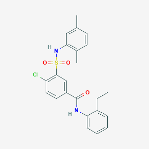 molecular formula C23H23ClN2O3S B3503342 4-chloro-3-{[(2,5-dimethylphenyl)amino]sulfonyl}-N-(2-ethylphenyl)benzamide 