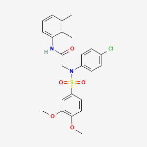 molecular formula C24H25ClN2O5S B3503349 N~2~-(4-chlorophenyl)-N~2~-[(3,4-dimethoxyphenyl)sulfonyl]-N~1~-(2,3-dimethylphenyl)glycinamide 