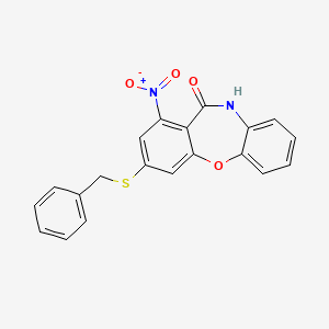 molecular formula C20H14N2O4S B3503354 3-(benzylthio)-1-nitrodibenzo[b,f][1,4]oxazepin-11(10H)-one 