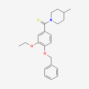 molecular formula C22H27NO2S B3503356 1-{[4-(benzyloxy)-3-ethoxyphenyl]carbonothioyl}-4-methylpiperidine 