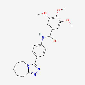 molecular formula C23H26N4O4 B3503386 3,4,5-trimethoxy-N-[4-(6,7,8,9-tetrahydro-5H-[1,2,4]triazolo[4,3-a]azepin-3-yl)phenyl]benzamide 