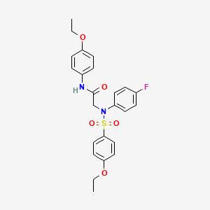 molecular formula C24H25FN2O5S B3503400 N~1~-(4-ethoxyphenyl)-N~2~-[(4-ethoxyphenyl)sulfonyl]-N~2~-(4-fluorophenyl)glycinamide 