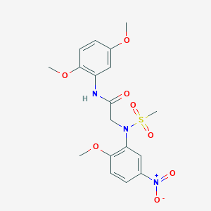 molecular formula C18H21N3O8S B3503406 N~1~-(2,5-dimethoxyphenyl)-N~2~-(2-methoxy-5-nitrophenyl)-N~2~-(methylsulfonyl)glycinamide 
