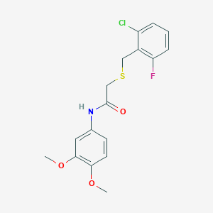 2-[(2-chloro-6-fluorobenzyl)thio]-N-(3,4-dimethoxyphenyl)acetamide