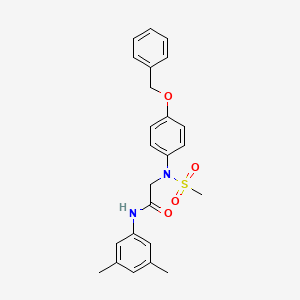 molecular formula C24H26N2O4S B3503428 N~2~-[4-(benzyloxy)phenyl]-N~1~-(3,5-dimethylphenyl)-N~2~-(methylsulfonyl)glycinamide 