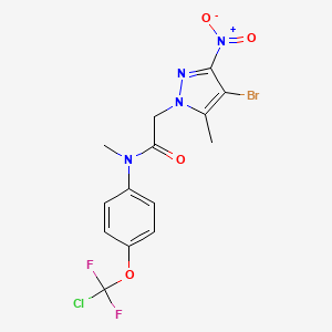 molecular formula C14H12BrClF2N4O4 B3503433 2-(4-bromo-5-methyl-3-nitro-1H-pyrazol-1-yl)-N-{4-[chloro(difluoro)methoxy]phenyl}-N-methylacetamide 