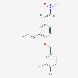 molecular formula C17H15Cl2NO4 B3503466 1,2-dichloro-4-{[2-ethoxy-4-(2-nitrovinyl)phenoxy]methyl}benzene 