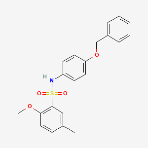 molecular formula C21H21NO4S B3503473 N-[4-(benzyloxy)phenyl]-2-methoxy-5-methylbenzenesulfonamide 