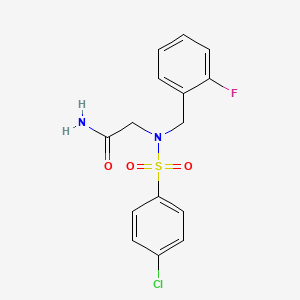 molecular formula C15H14ClFN2O3S B3503477 N~2~-[(4-chlorophenyl)sulfonyl]-N~2~-(2-fluorobenzyl)glycinamide 