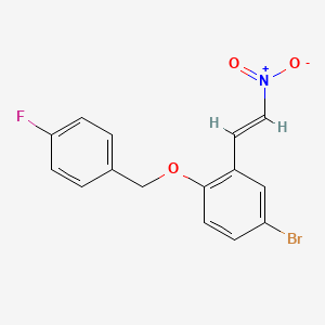 molecular formula C15H11BrFNO3 B3503500 4-bromo-1-[(4-fluorobenzyl)oxy]-2-(2-nitrovinyl)benzene 