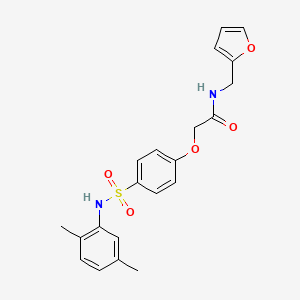 molecular formula C21H22N2O5S B3503566 2-(4-{[(2,5-dimethylphenyl)amino]sulfonyl}phenoxy)-N-(2-furylmethyl)acetamide 