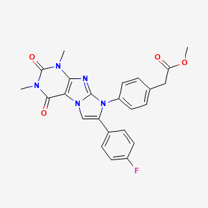 methyl {4-[7-(4-fluorophenyl)-1,3-dimethyl-2,4-dioxo-1,2,3,4-tetrahydro-8H-imidazo[2,1-f]purin-8-yl]phenyl}acetate