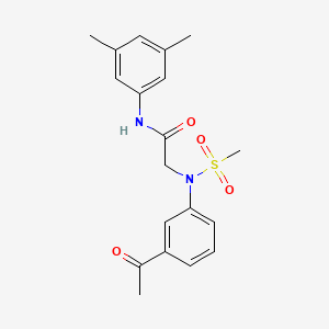 molecular formula C19H22N2O4S B3503578 N~2~-(3-acetylphenyl)-N~1~-(3,5-dimethylphenyl)-N~2~-(methylsulfonyl)glycinamide 