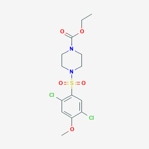 molecular formula C14H18Cl2N2O5S B3503615 ethyl 4-[(2,5-dichloro-4-methoxyphenyl)sulfonyl]piperazine-1-carboxylate 