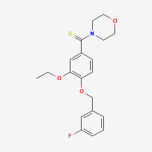 4-({3-ethoxy-4-[(3-fluorobenzyl)oxy]phenyl}carbonothioyl)morpholine