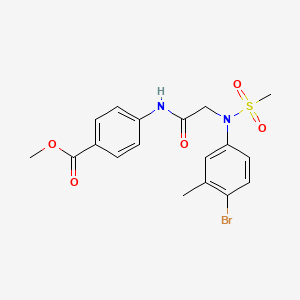 molecular formula C18H19BrN2O5S B3503651 methyl 4-{[N-(4-bromo-3-methylphenyl)-N-(methylsulfonyl)glycyl]amino}benzoate 
