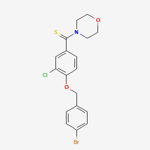 molecular formula C18H17BrClNO2S B3503663 4-({4-[(4-bromobenzyl)oxy]-3-chlorophenyl}carbonothioyl)morpholine 