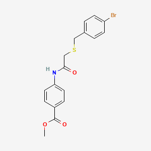 molecular formula C17H16BrNO3S B3503673 methyl 4-({[(4-bromobenzyl)thio]acetyl}amino)benzoate 