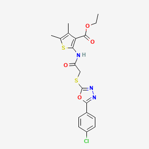 ethyl 2-[({[5-(4-chlorophenyl)-1,3,4-oxadiazol-2-yl]thio}acetyl)amino]-4,5-dimethyl-3-thiophenecarboxylate