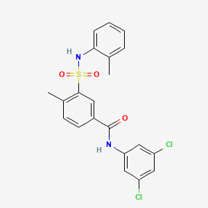 molecular formula C21H18Cl2N2O3S B3503682 N-(3,5-dichlorophenyl)-4-methyl-3-{[(2-methylphenyl)amino]sulfonyl}benzamide 