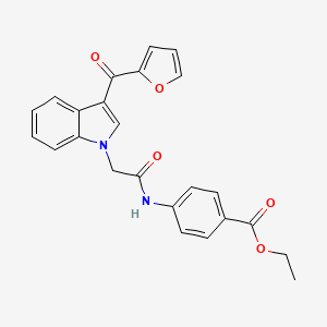 ETHYL 4-{2-[3-(FURAN-2-CARBONYL)-1H-INDOL-1-YL]ACETAMIDO}BENZOATE